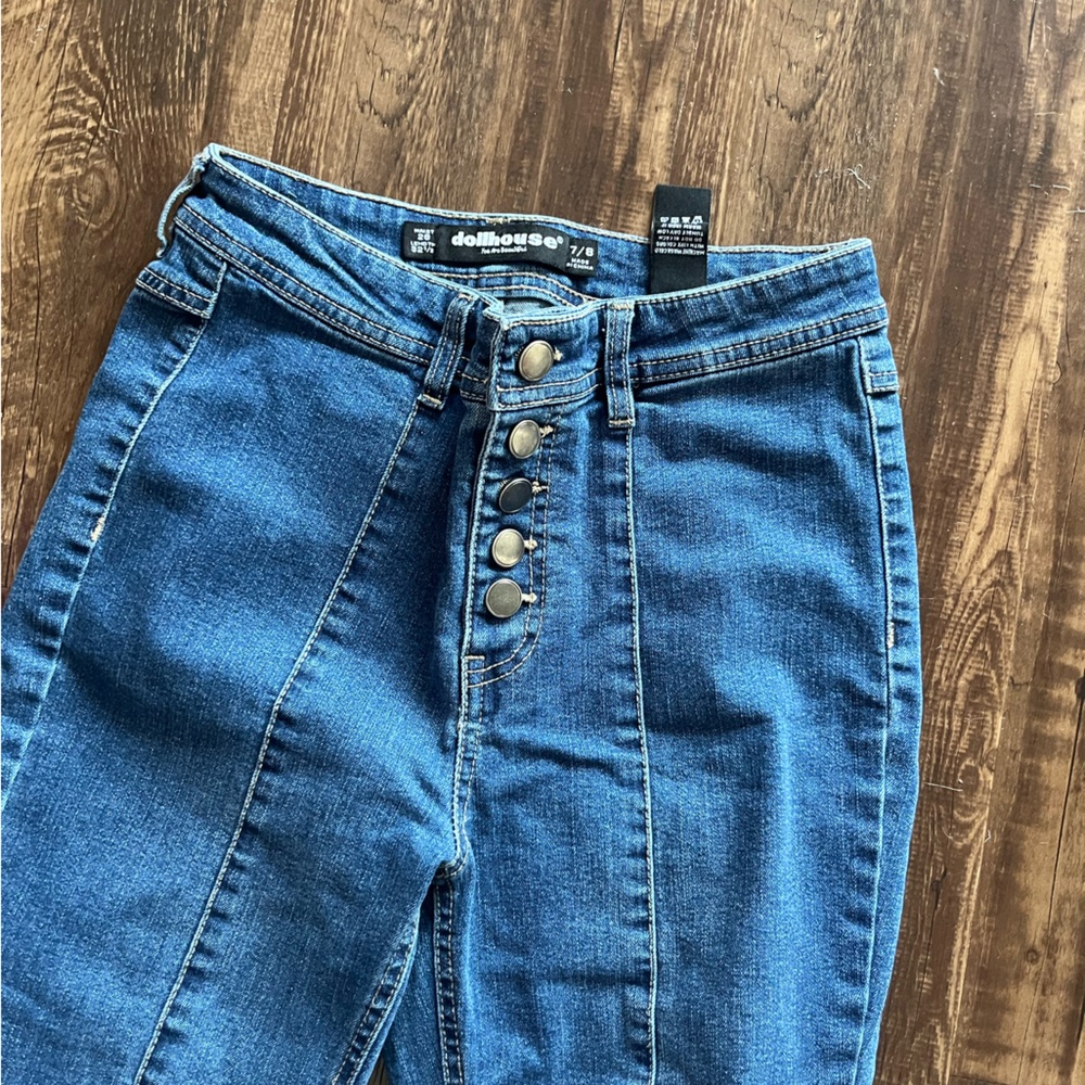 Dollhouse Women's High Rise Denim Jeans 7/8
